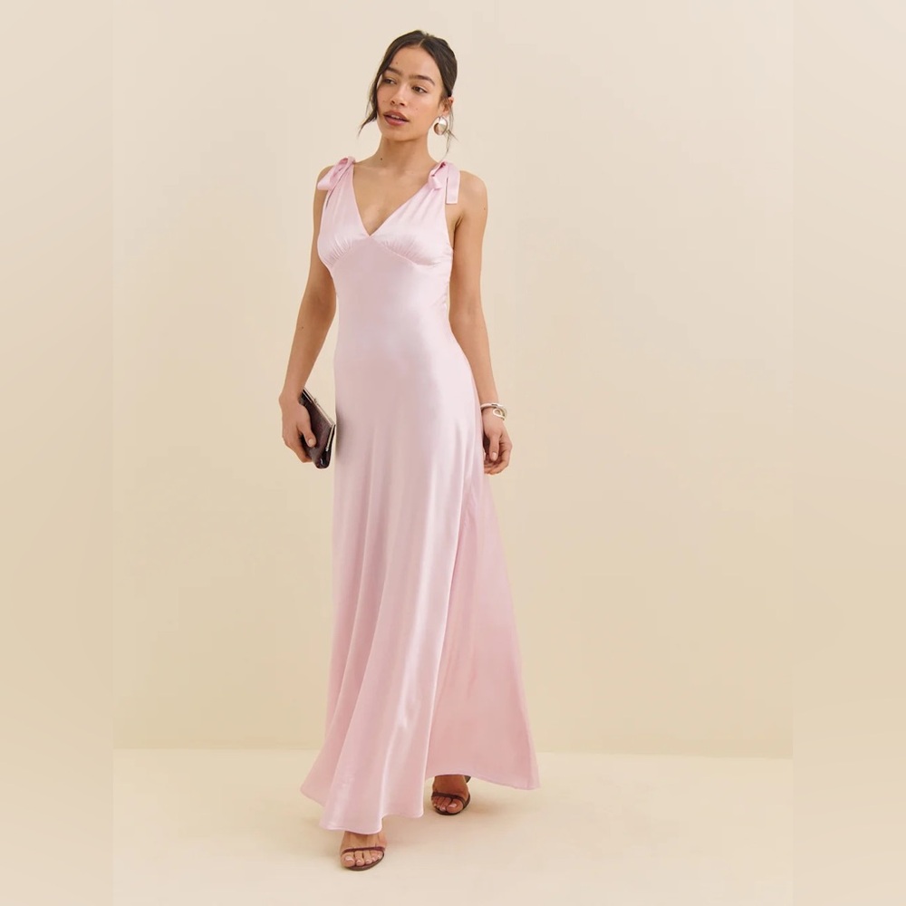 NWT Reformation Pernille Silk Dress Pink - Size S